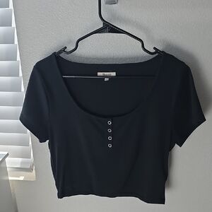 Madewell Black Crop Top Size Large